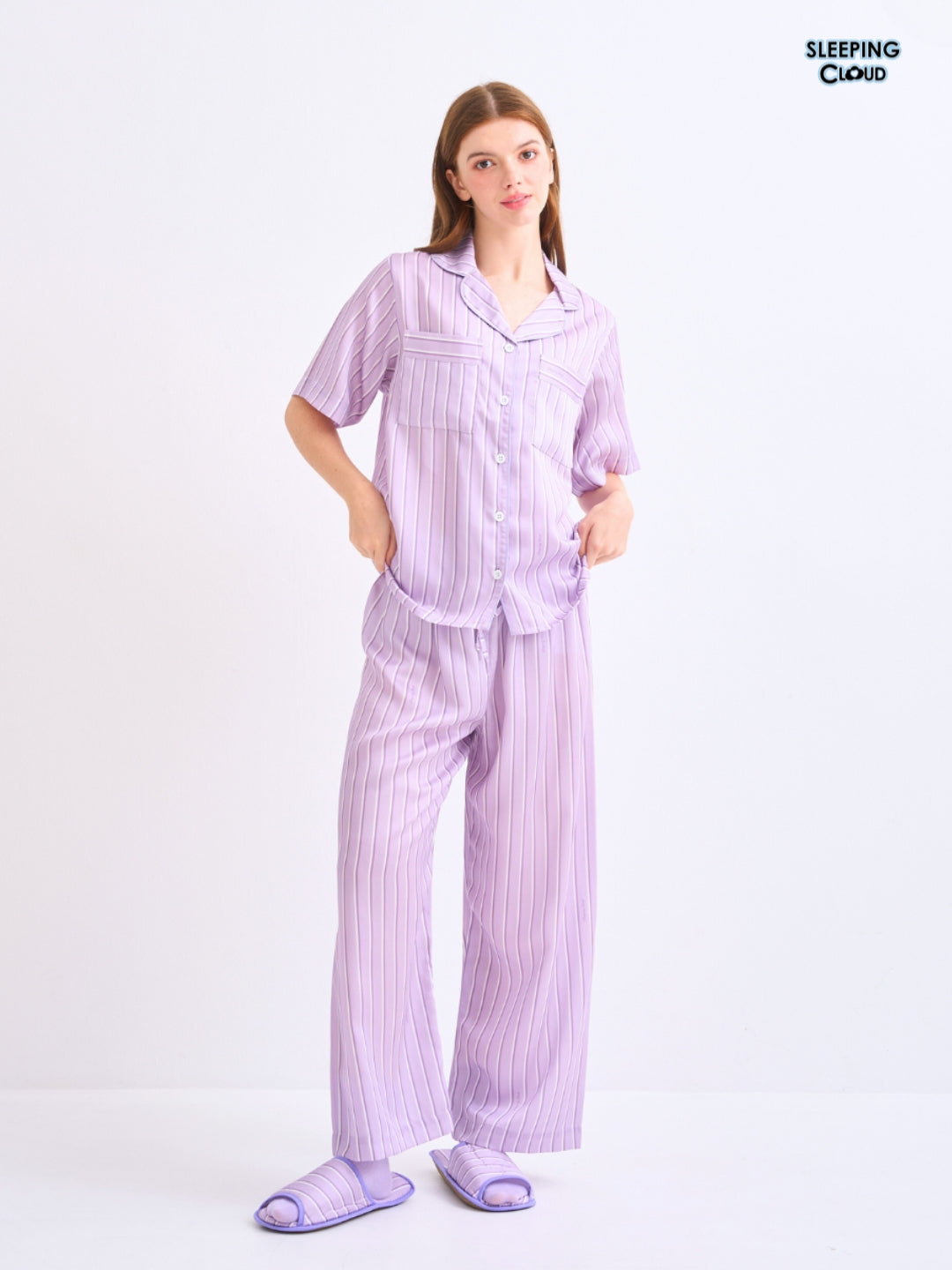 Make Up Your Day Collection - Purple Saturday (Short Sleeves + Pants Set)