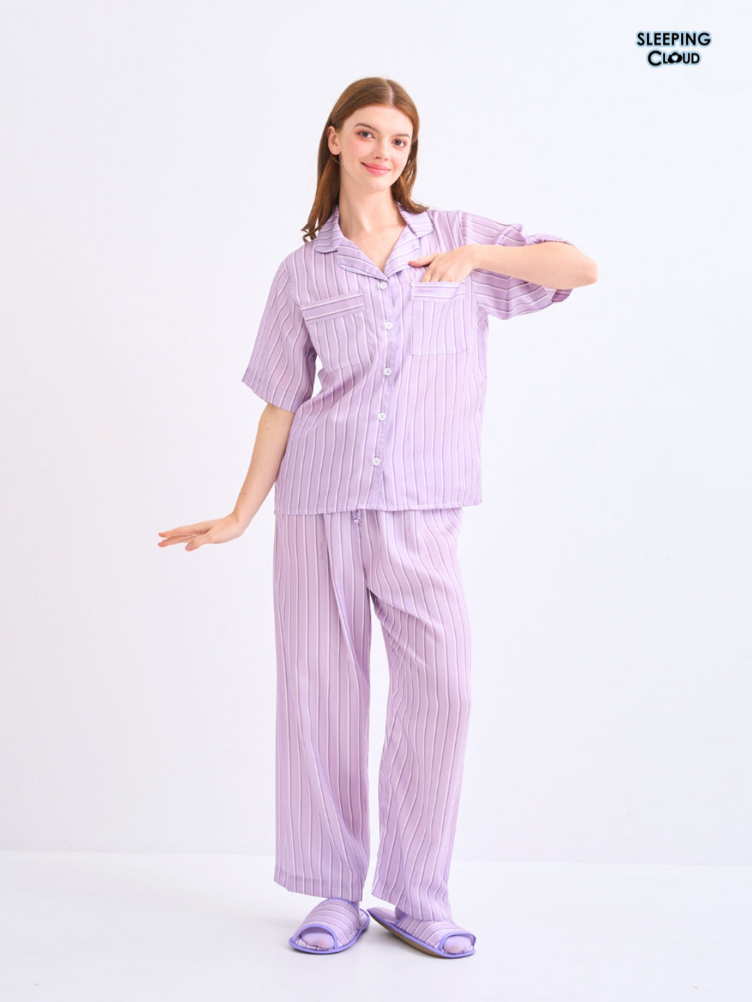 Make Up Your Day Collection - Purple Saturday (Short Sleeves + Pants Set)