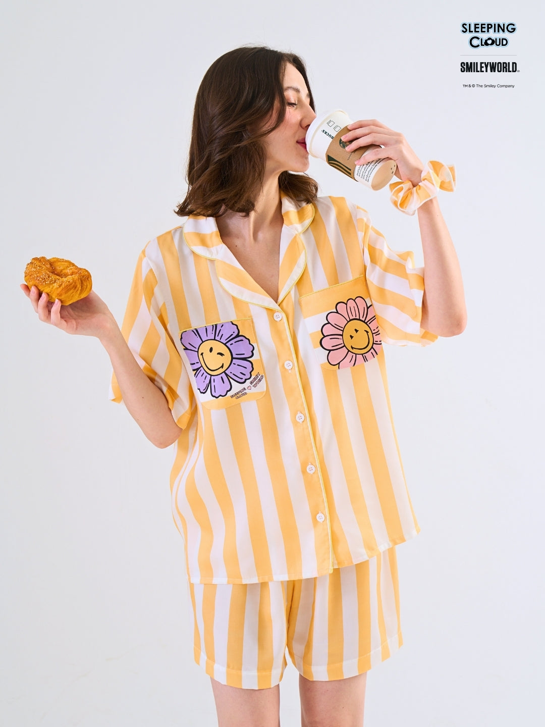 Smiley World Collection - Yellow Monday (Short Sleeves + Shorts Set)