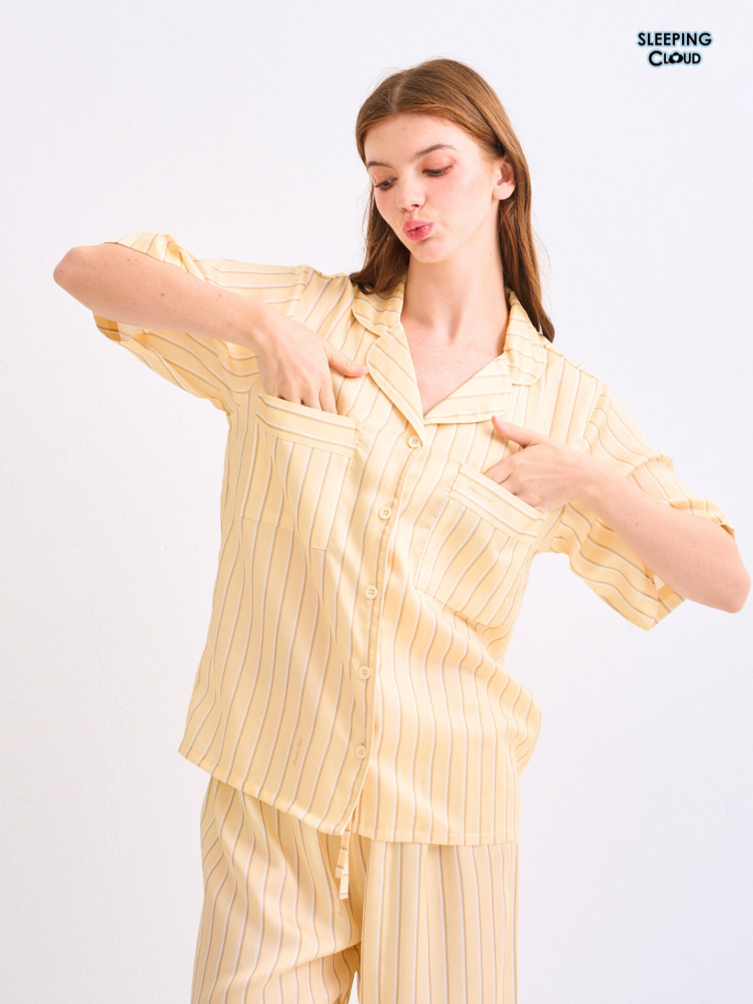 Make Up Your Day Collection - Yellow Monday (Short Sleeves + Pants Set)