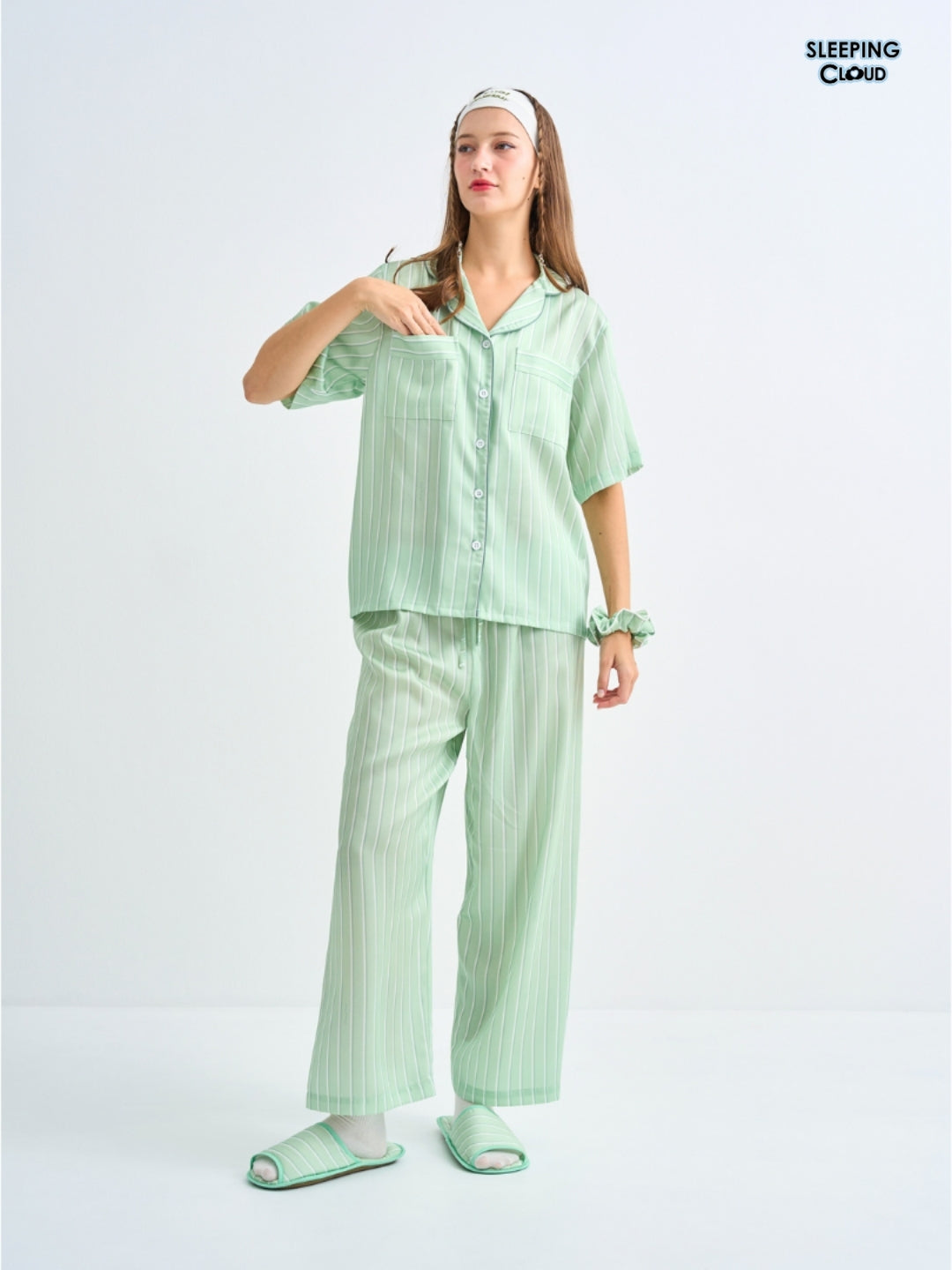 Make Up Your Day Collection - Green Wednesday (Short Sleeves + Pants Set)