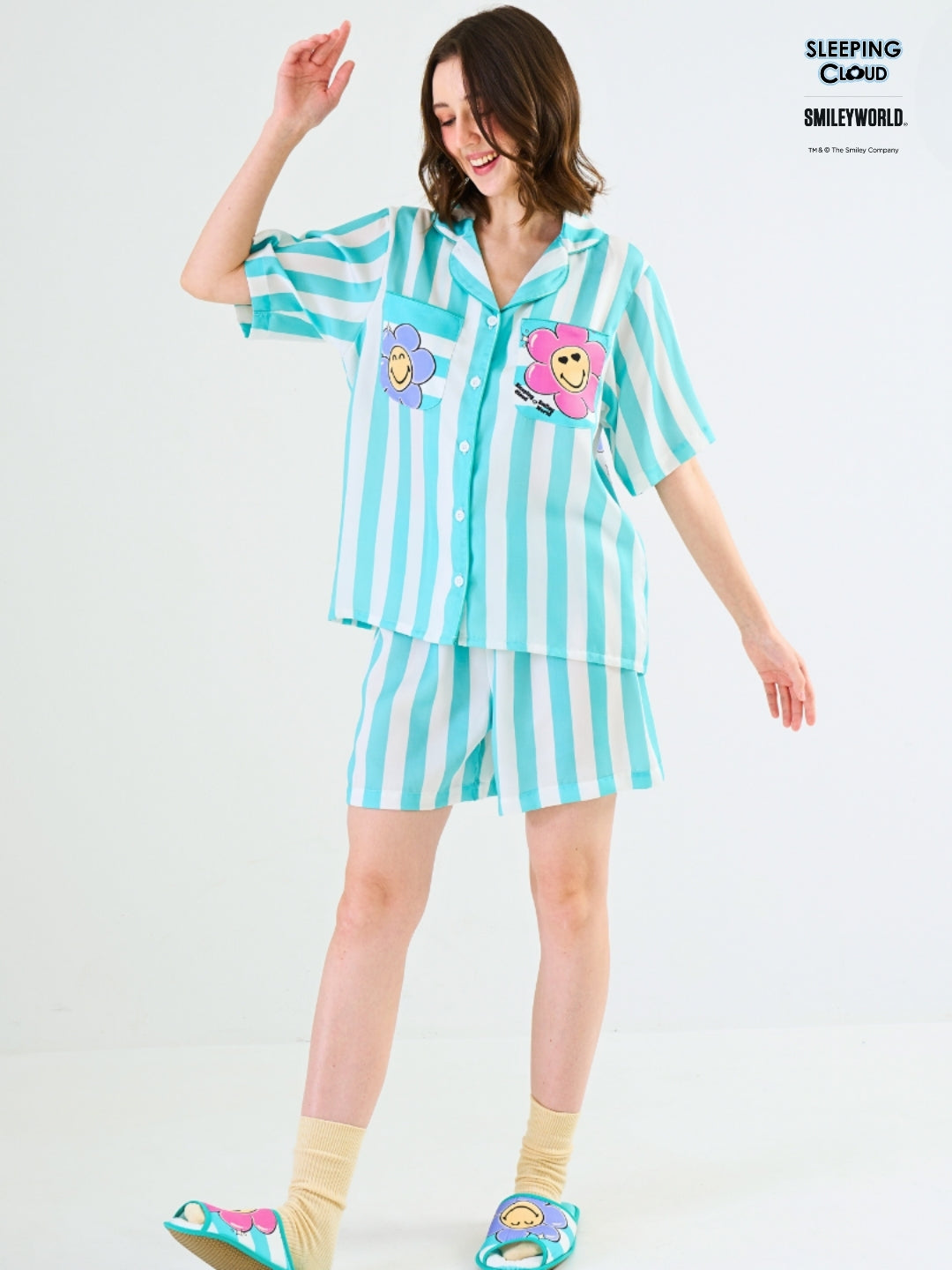 Smiley World Collection - Teal Wednesday (Short Sleeves + Shorts Set)