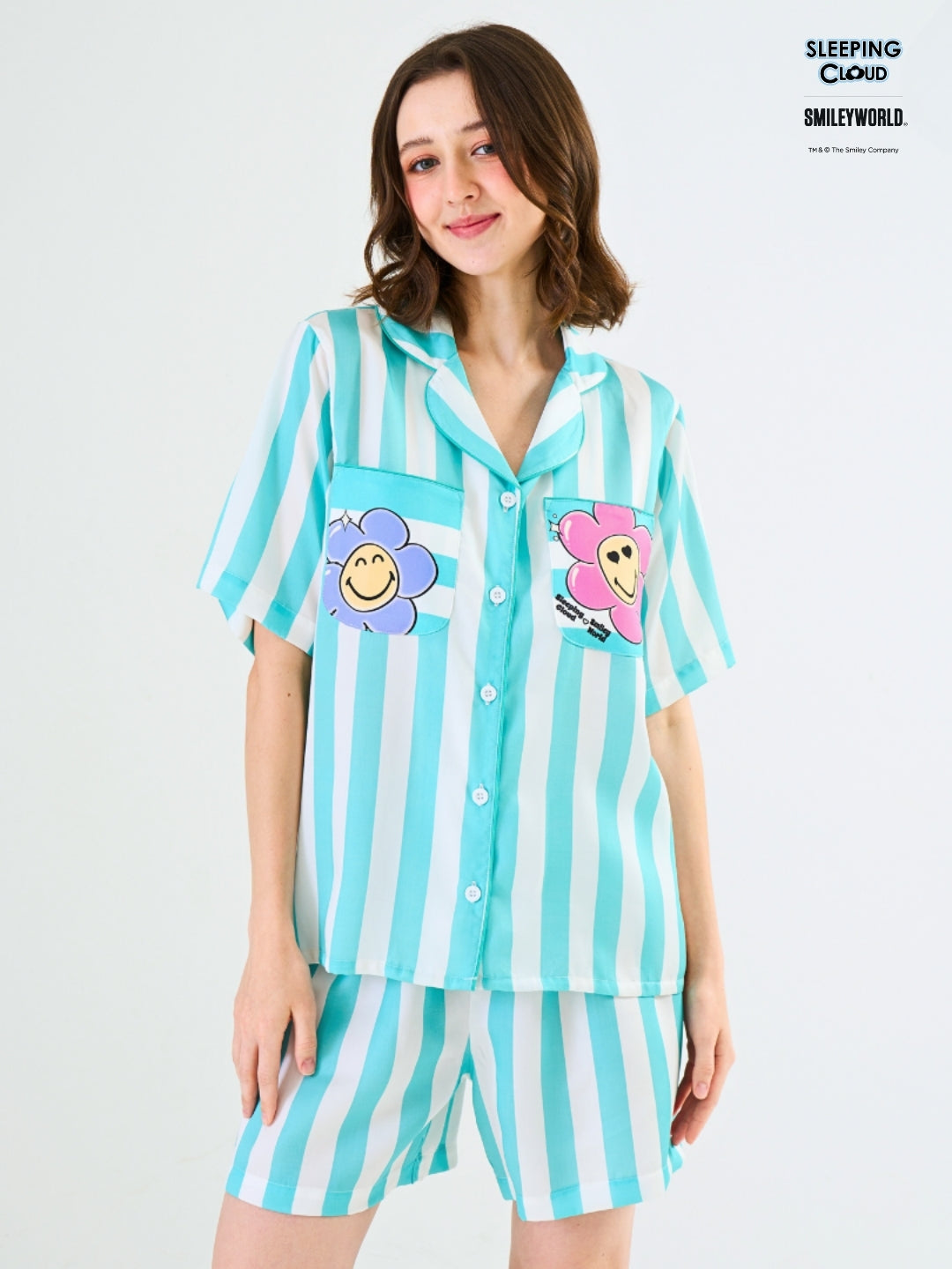 Smiley World Collection - Teal Wednesday (Short Sleeves + Shorts Set)