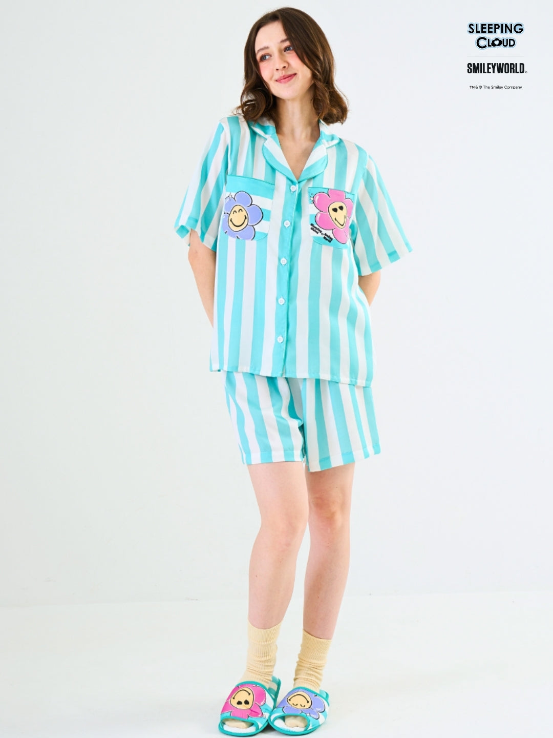 Smiley World Collection - Teal Wednesday (Short Sleeves + Shorts Set)