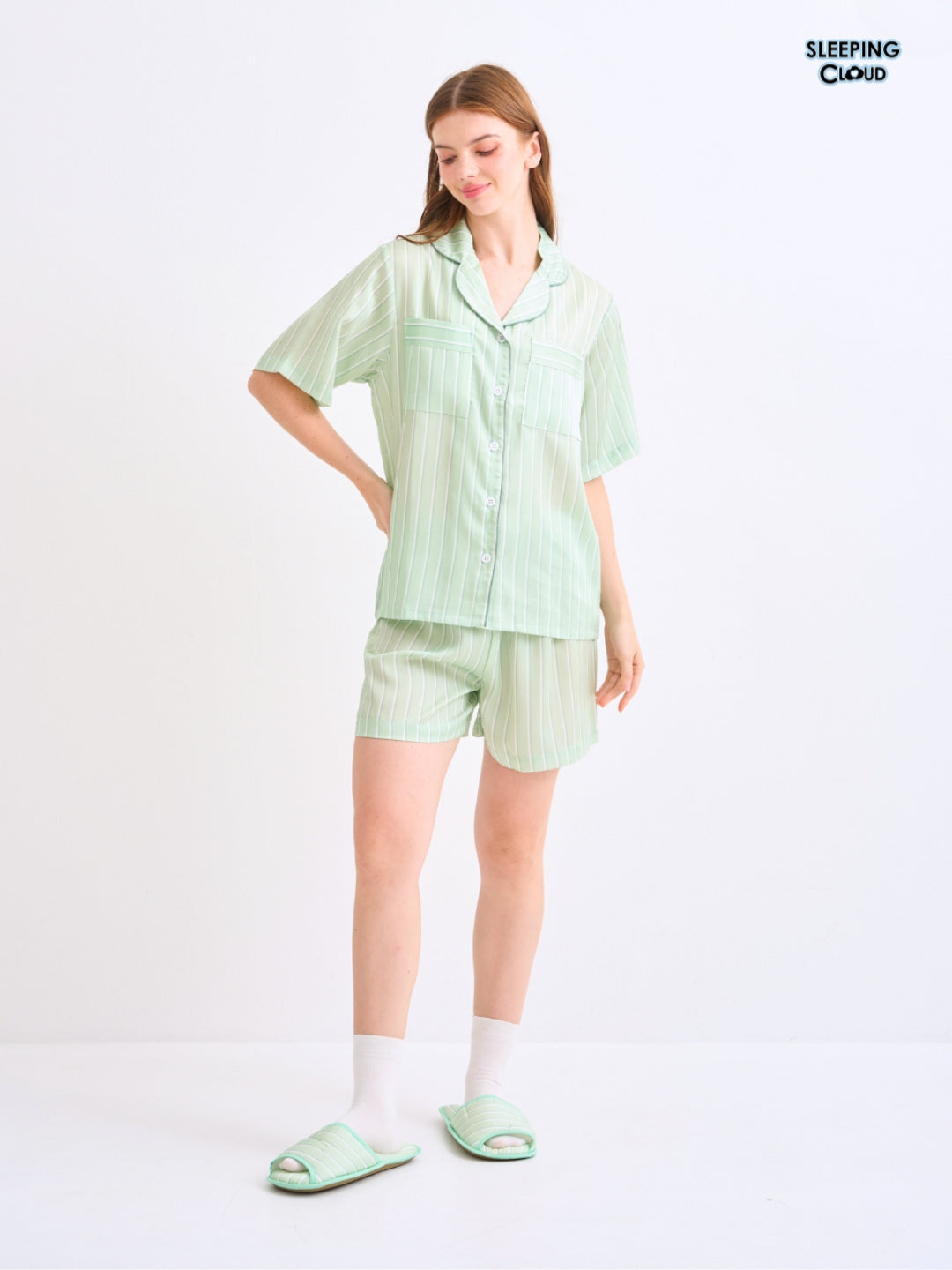 Make Up Your Day Collection - Green Wednesday (Short Sleeves + Shorts Set)