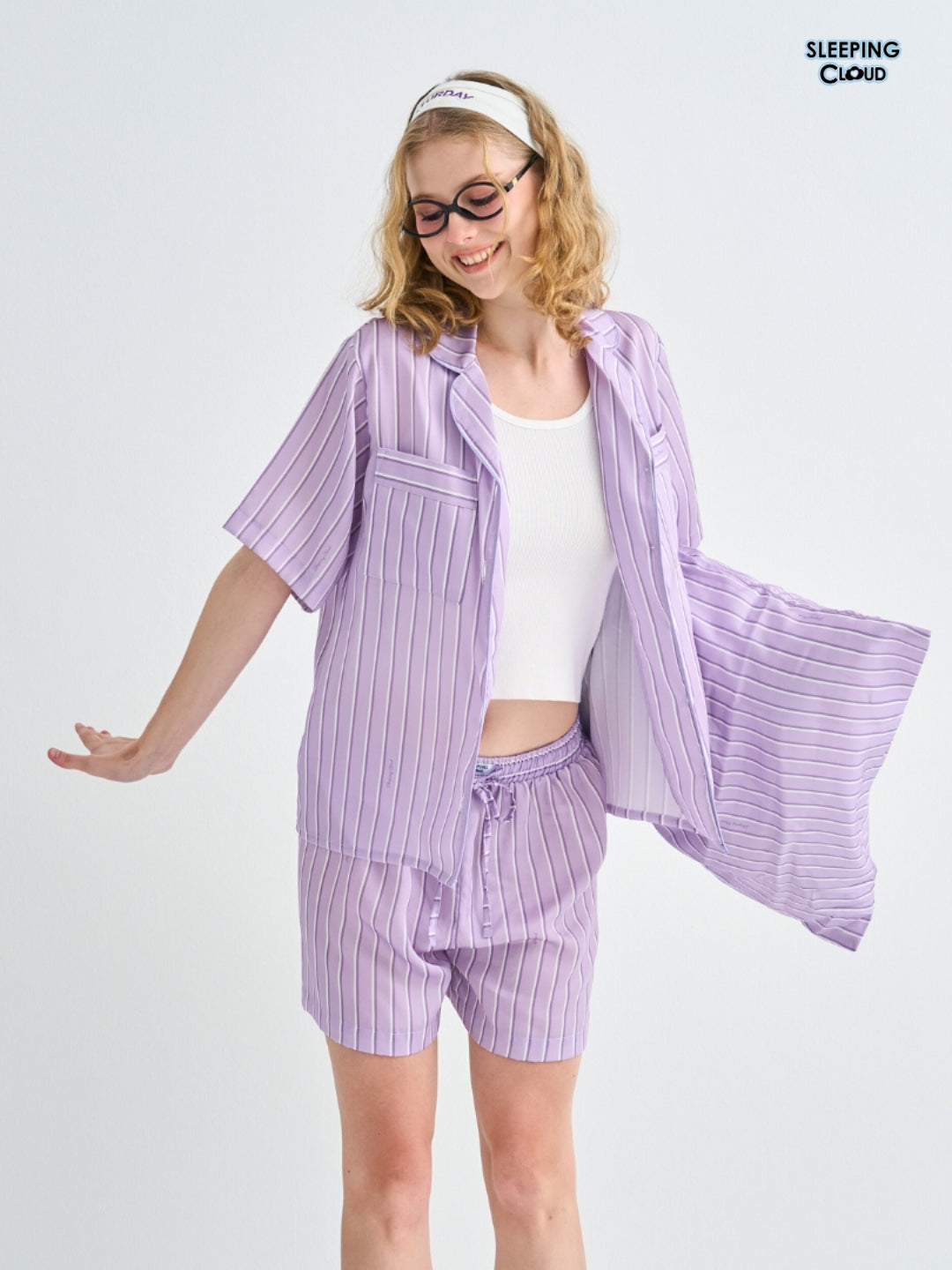 Make Up Your Day Collection - Purple Saturday (Short Sleeves + Shorts Set)