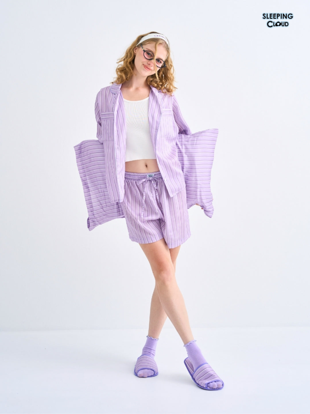 Make Up Your Day Collection - Purple Saturday (Short Sleeves + Shorts Set)