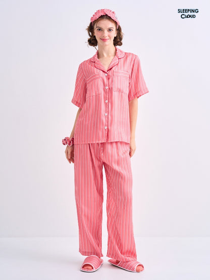 Make Up Your Day Collection - Red Sunday (Short Sleeves + Pants Set)