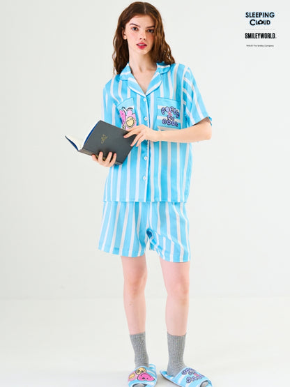 Smiley World Collection - Blue Friday (Short Sleeves + Shorts Set)