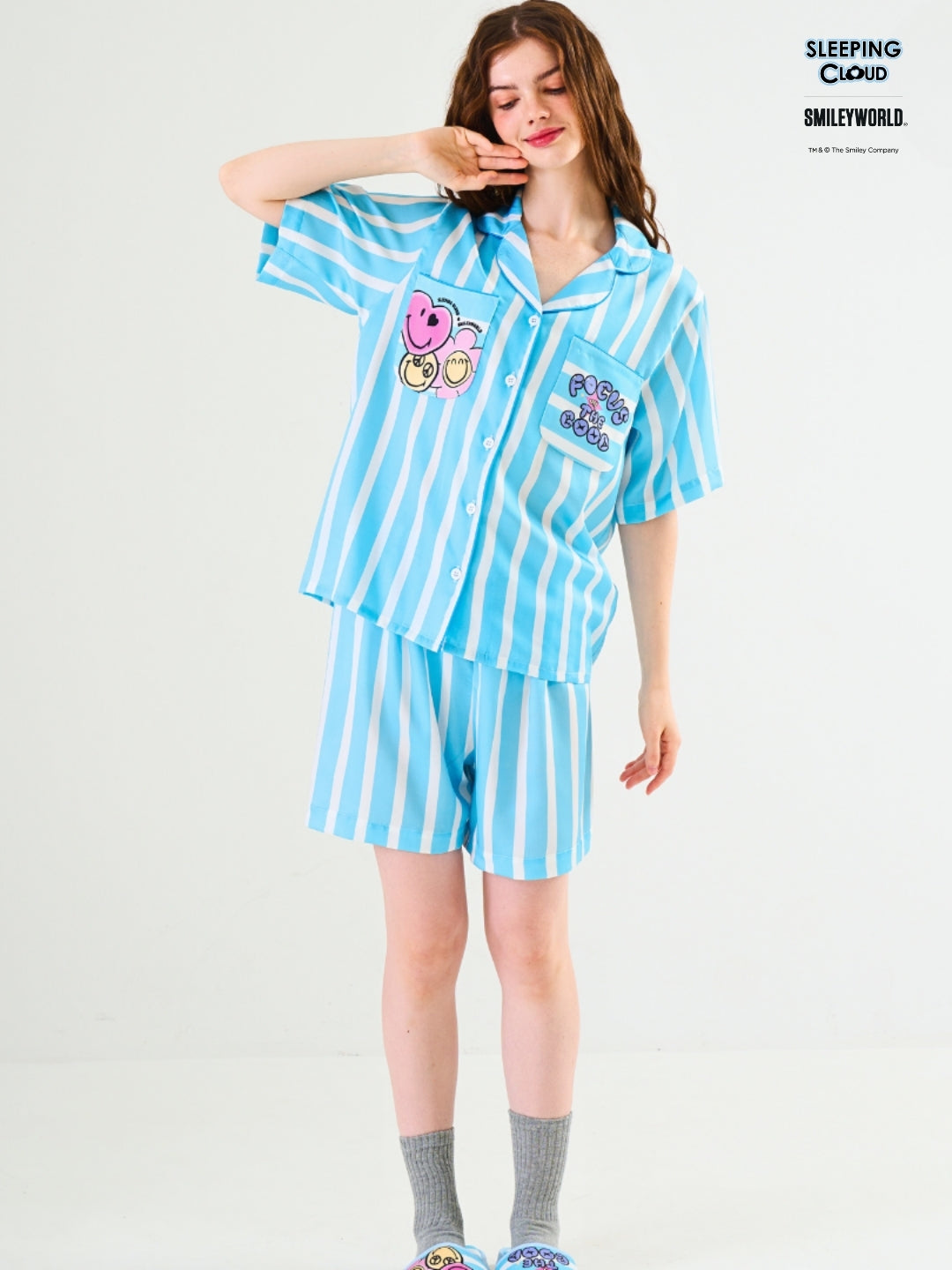 Smiley World Collection - Blue Friday (Short Sleeves + Shorts Set)