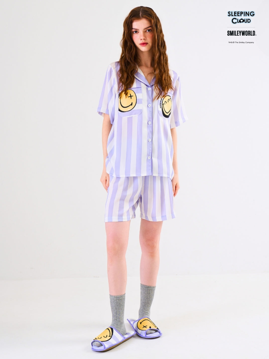 Smiley World Collection - Purple Saturday (Short Sleeves + Shorts Set)