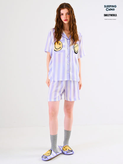 Smiley World Collection - Purple Saturday (Short Sleeves + Shorts Set)