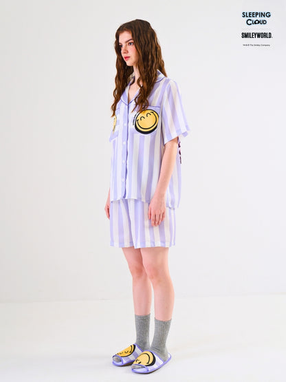 Smiley World Collection - Purple Saturday (Short Sleeves + Shorts Set)