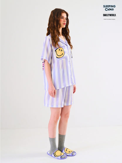 Smiley World Collection - Purple Saturday (Short Sleeves + Shorts Set)
