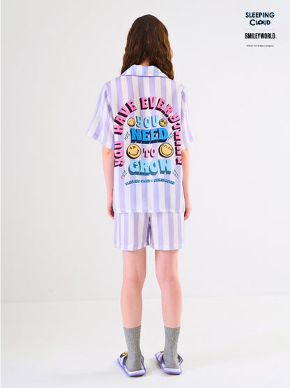 Smiley World Collection - Purple Saturday (Short Sleeves + Shorts Set)