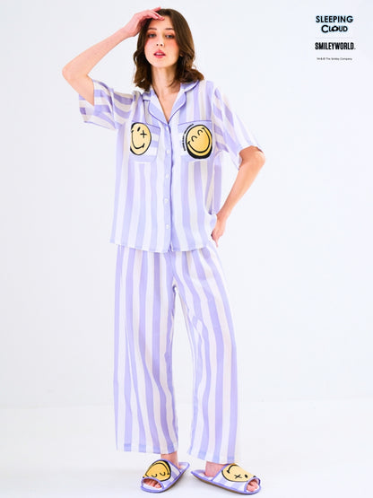 Smiley World Collection - Purple Saturday (Short Sleeves + Pants Set)