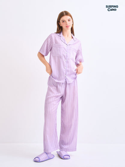 Make Up Your Day Collection - Purple Saturday (Short Sleeves + Pants Set)