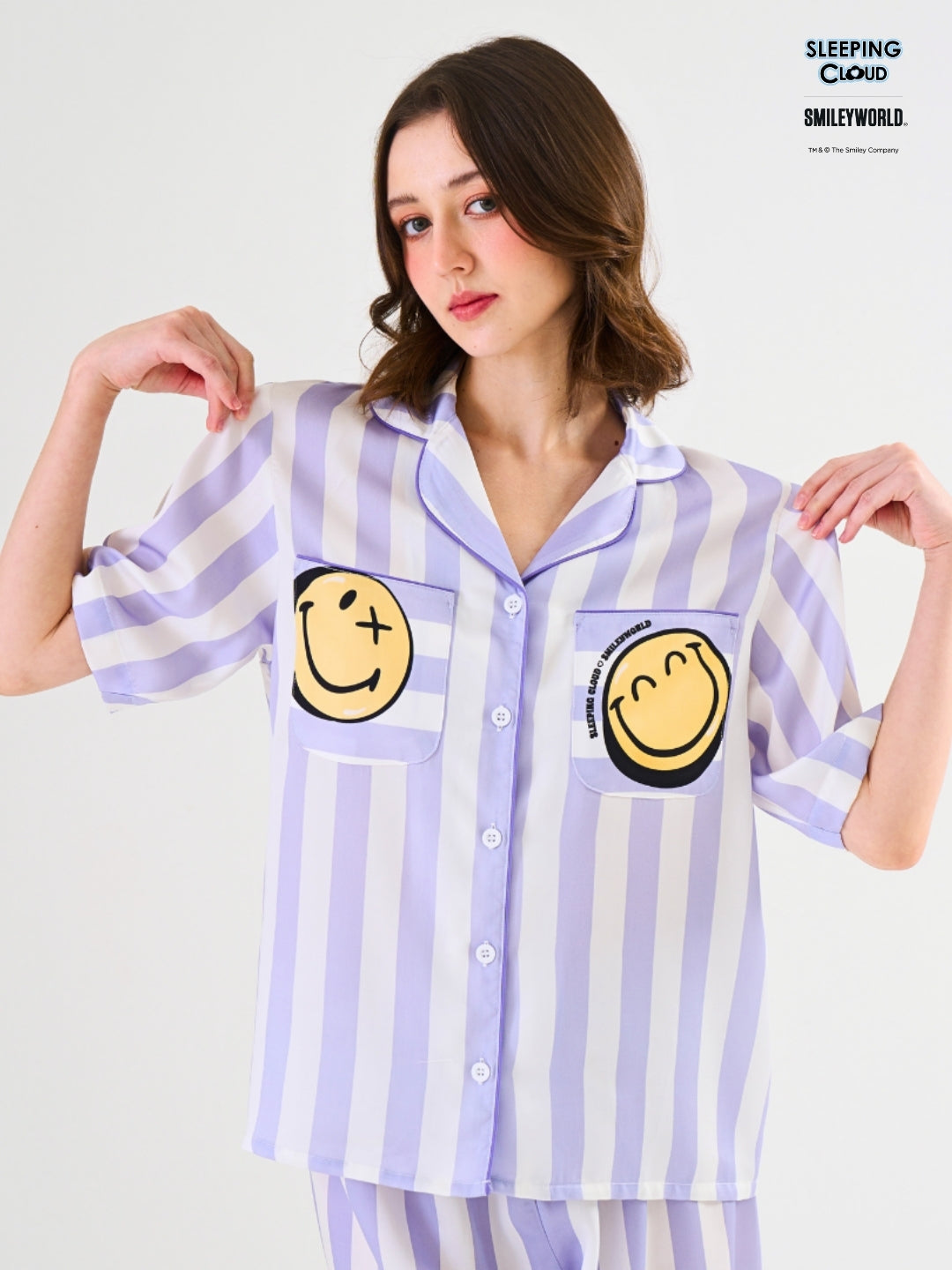 Smiley World Collection - Purple Saturday (Short Sleeves + Pants Set)