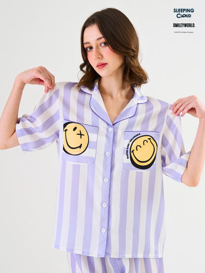 Smiley World Collection - Purple Saturday (Short Sleeves + Pants Set)