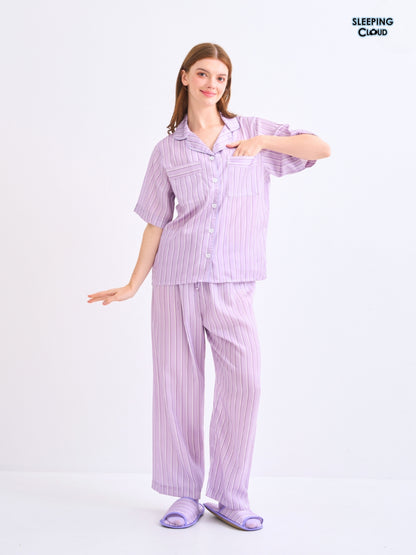 Make Up Your Day Collection - Purple Saturday (Short Sleeves + Pants Set)