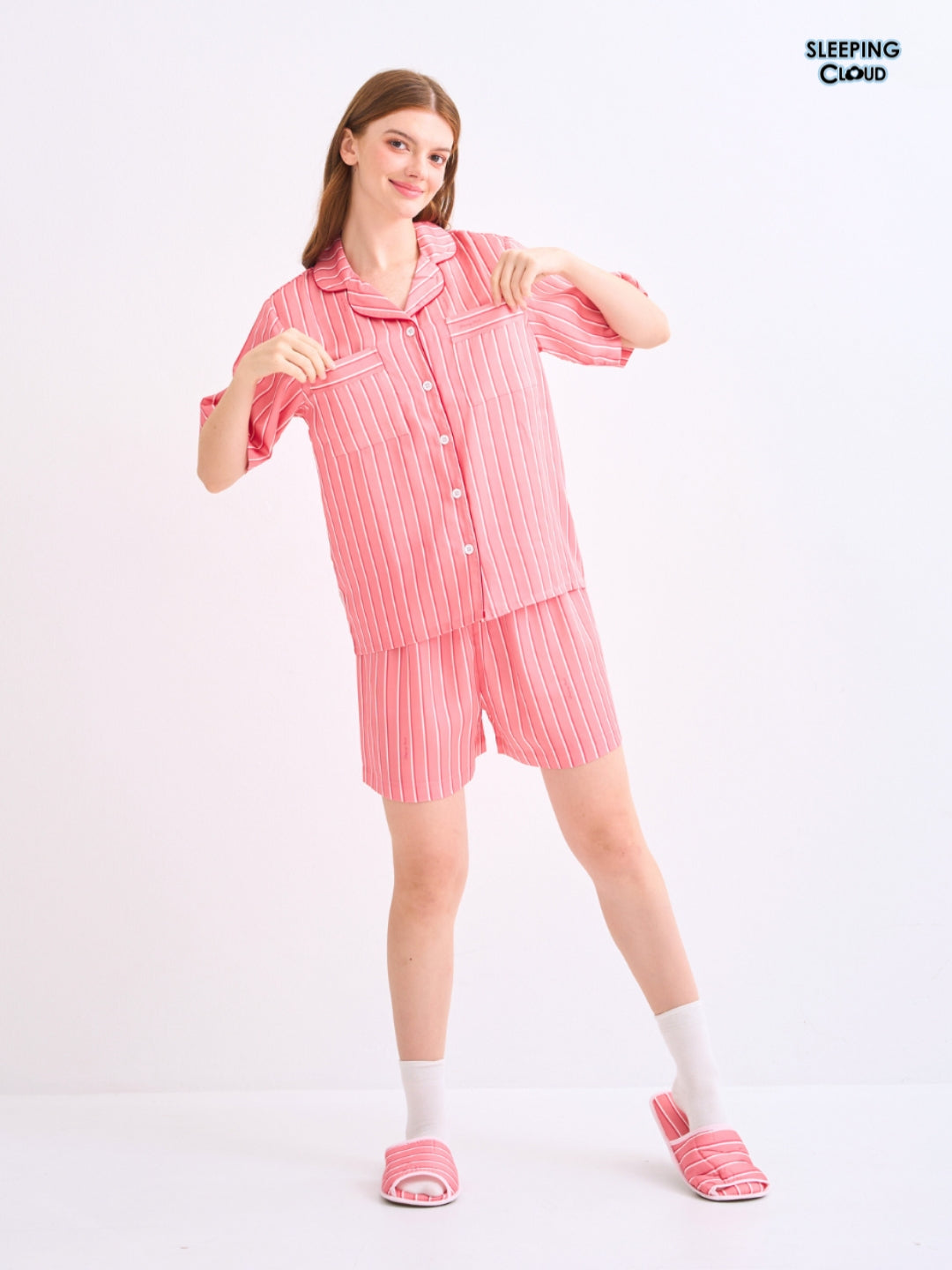 Make Up Your Day Collection - Red Sunday (Short Sleeves + Shorts Set)