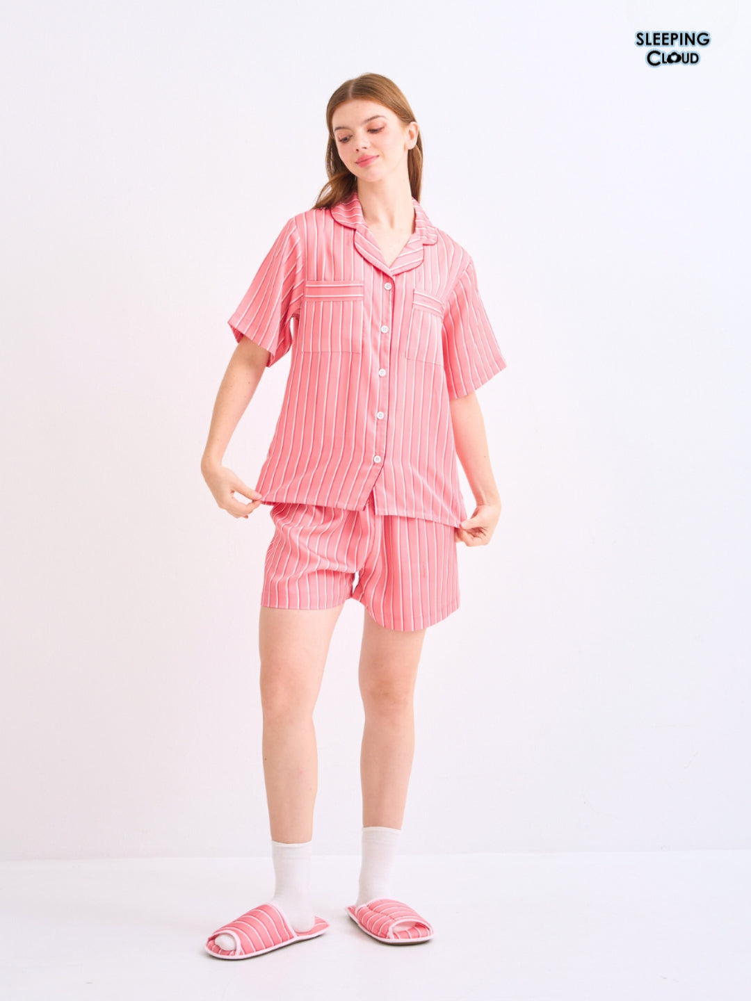 Make Up Your Day Collection - Red Sunday (Short Sleeves + Shorts Set)