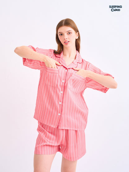 Make Up Your Day Collection - Red Sunday (Short Sleeves + Shorts Set)