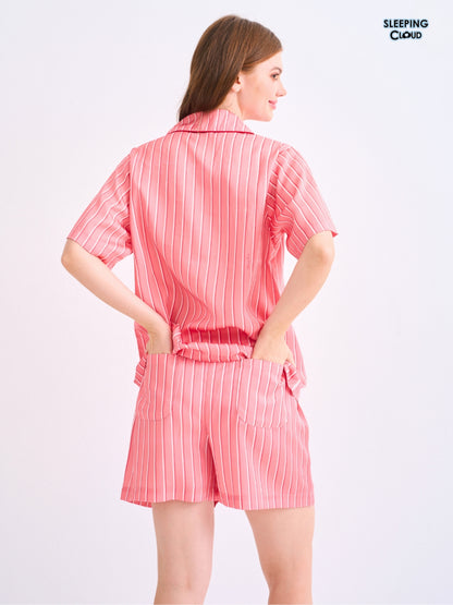 Make Up Your Day Collection - Red Sunday (Short Sleeves + Shorts Set)