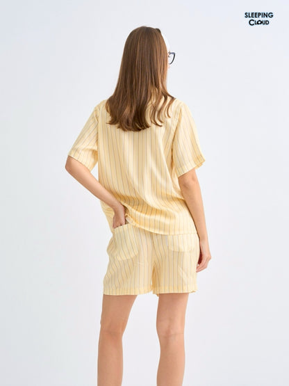 Make Up Your Day Collection - Yellow Monday (Short Sleeves + Shorts Set)
