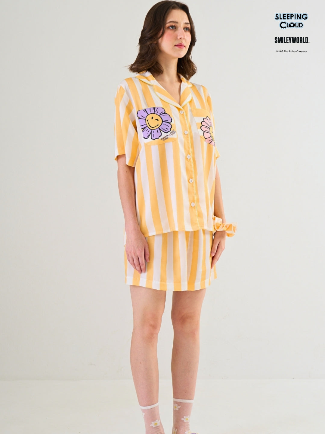 Smiley World Collection - Yellow Monday (Short Sleeves + Shorts Set)