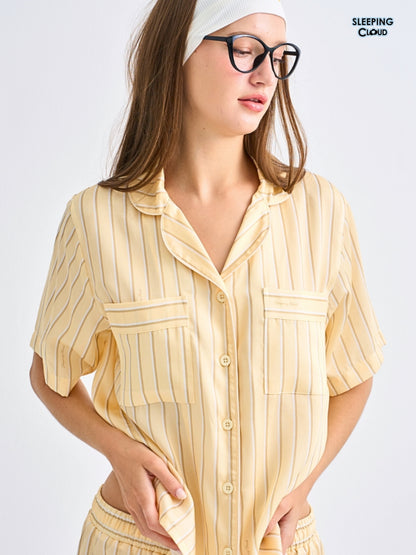 Make Up Your Day Collection - Yellow Monday (Short Sleeves + Shorts Set)