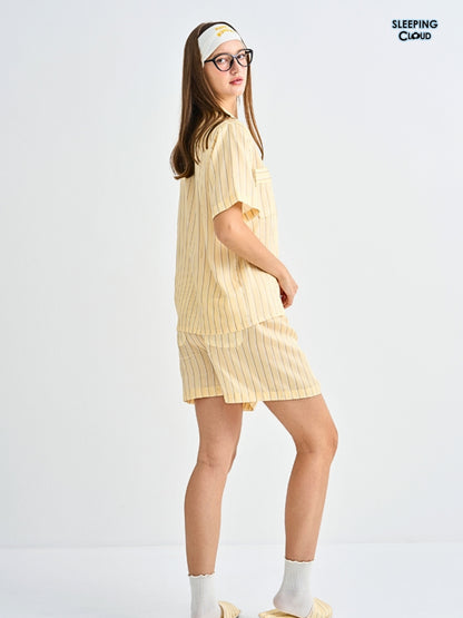 Make Up Your Day Collection - Yellow Monday (Short Sleeves + Shorts Set)