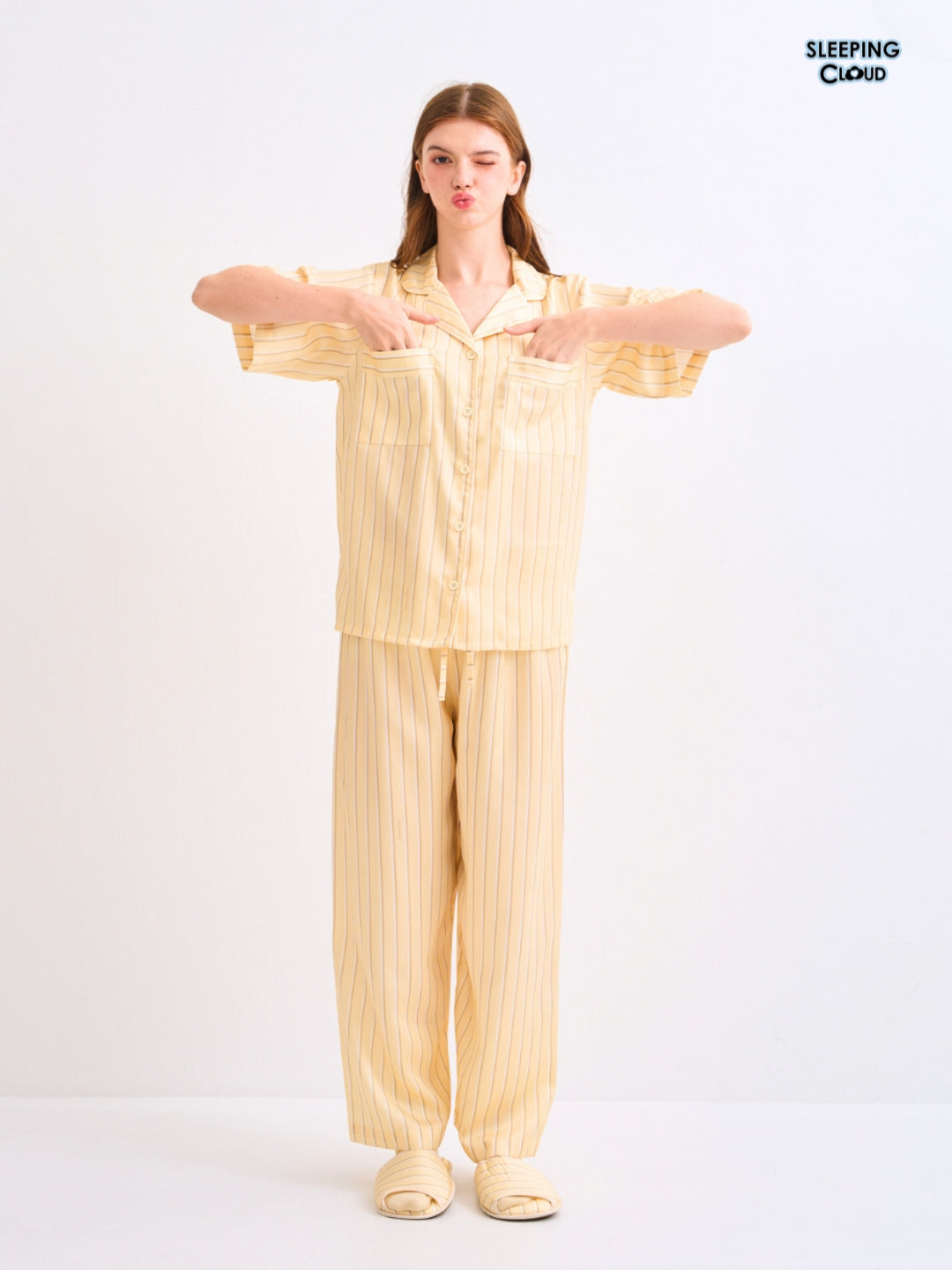 Make Up Your Day Collection - Yellow Monday (Short Sleeves + Pants Set)