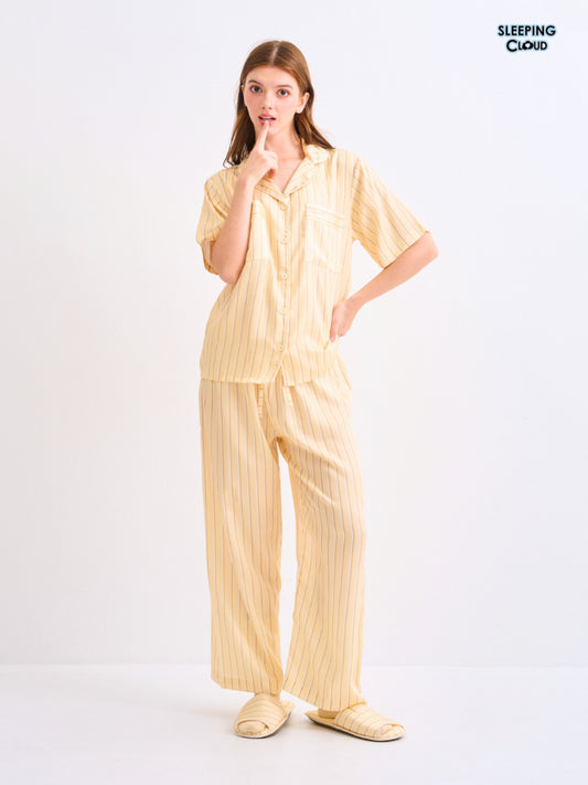 Make Up Your Day Collection - Yellow Monday (Short Sleeves + Pants Set)