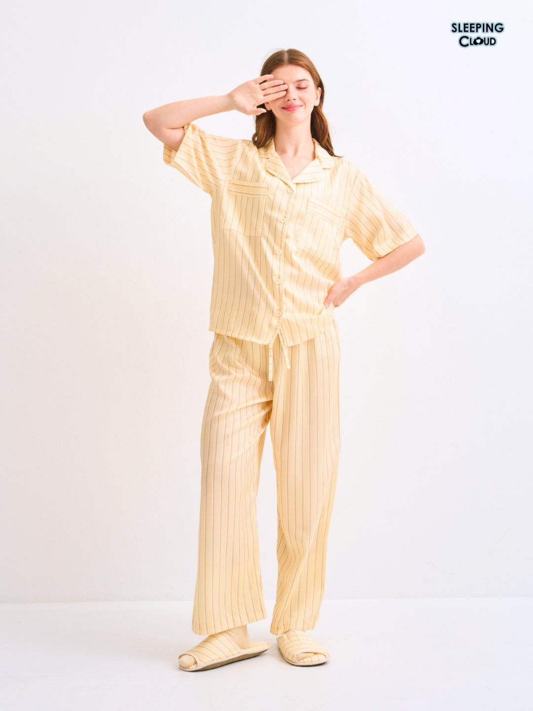 Make Up Your Day Collection - Yellow Monday (Short Sleeves + Pants Set)