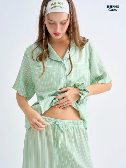 Make Up Your Day Collection - Green Wednesday (Short Sleeves + Pants Set)