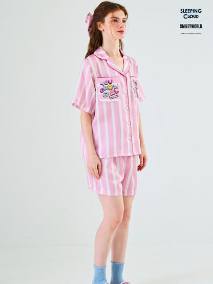 Smiley World Collection - Pink Tuesday (Short Sleeves + Shorts Set)