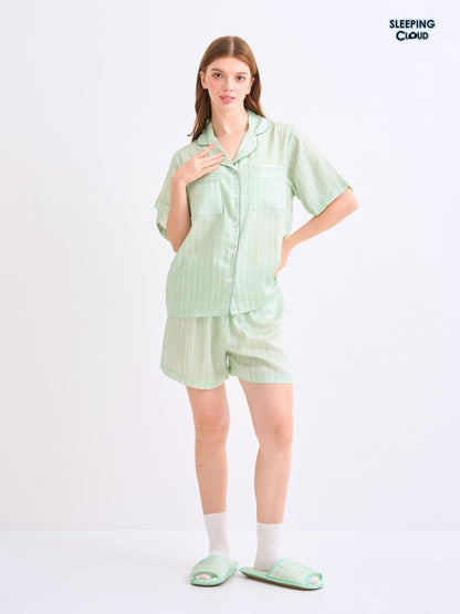 Make Up Your Day Collection - Green Wednesday (Short Sleeves + Shorts Set)