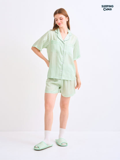 Make Up Your Day Collection - Green Wednesday (Short Sleeves + Shorts Set)