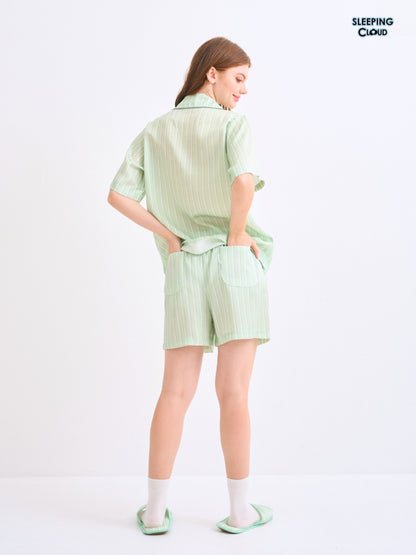 Make Up Your Day Collection - Green Wednesday (Short Sleeves + Shorts Set)