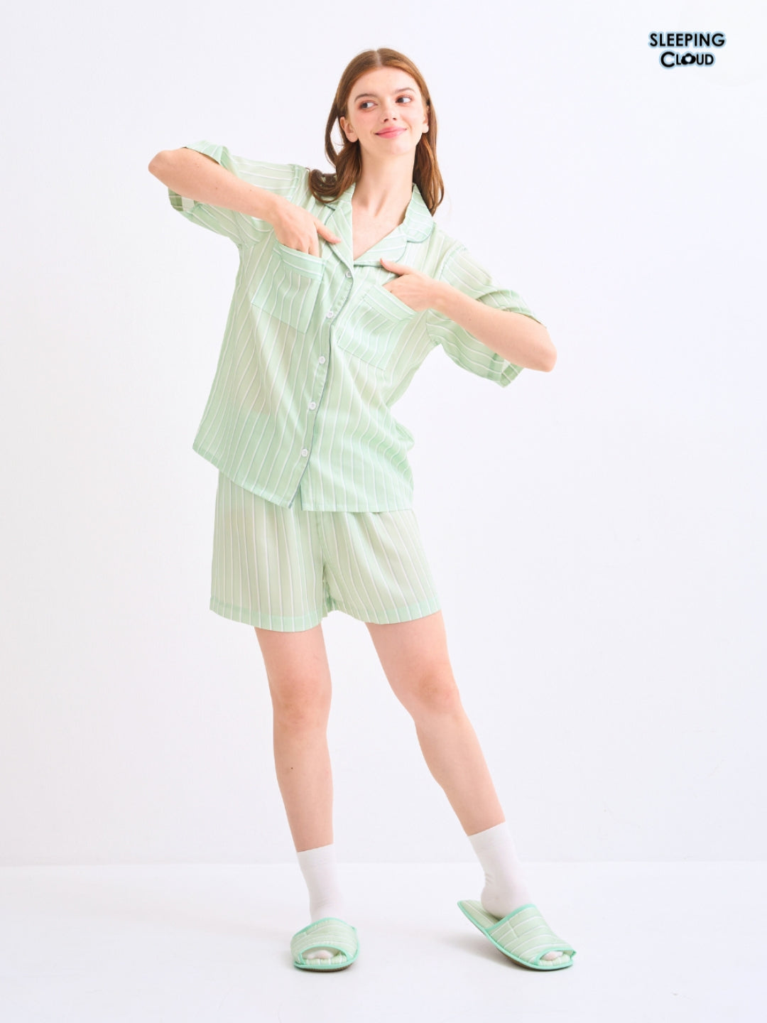 Make Up Your Day Collection - Green Wednesday (Short Sleeves + Shorts Set)