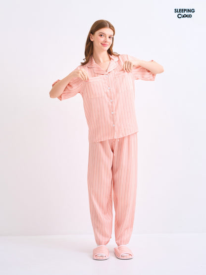 Make Up Your Day Collection - Orange Thursday (Short Sleeves + Pants Set)